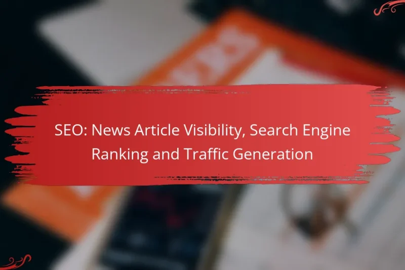 SEO: News Article Visibility, Search Engine Ranking and Traffic Generation