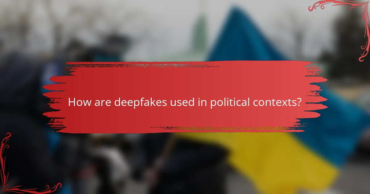 How are deepfakes used in political contexts?