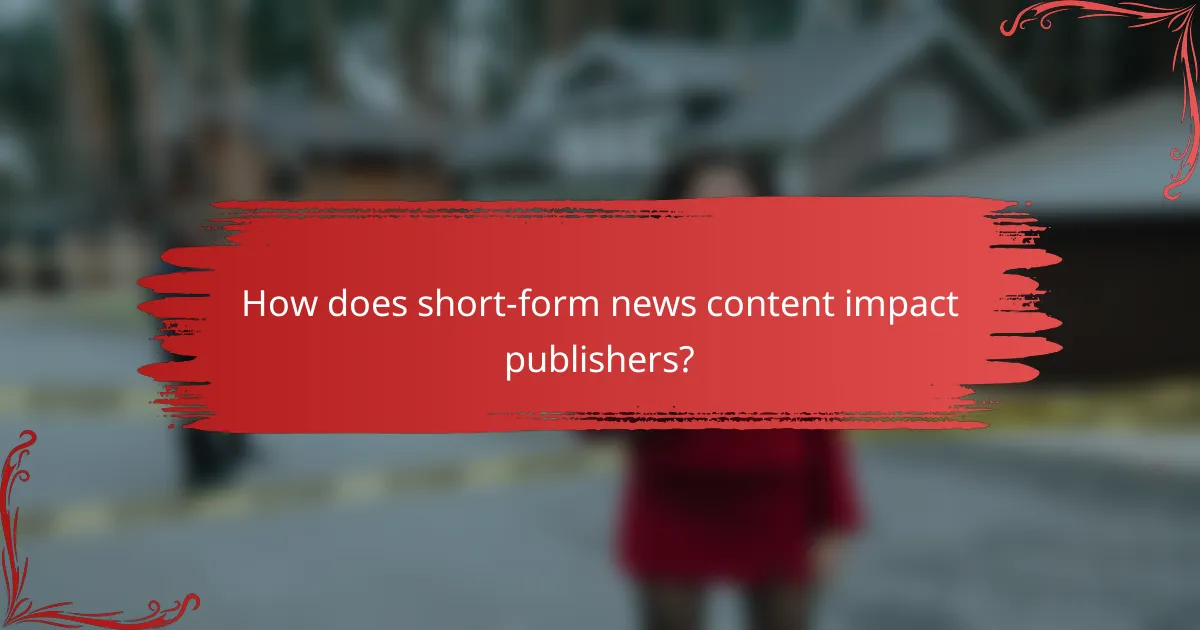 How does short-form news content impact publishers?