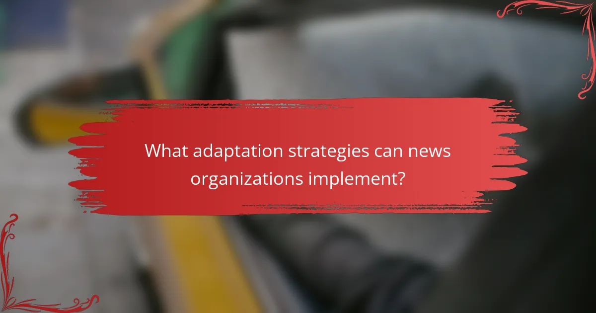 What adaptation strategies can news organizations implement?