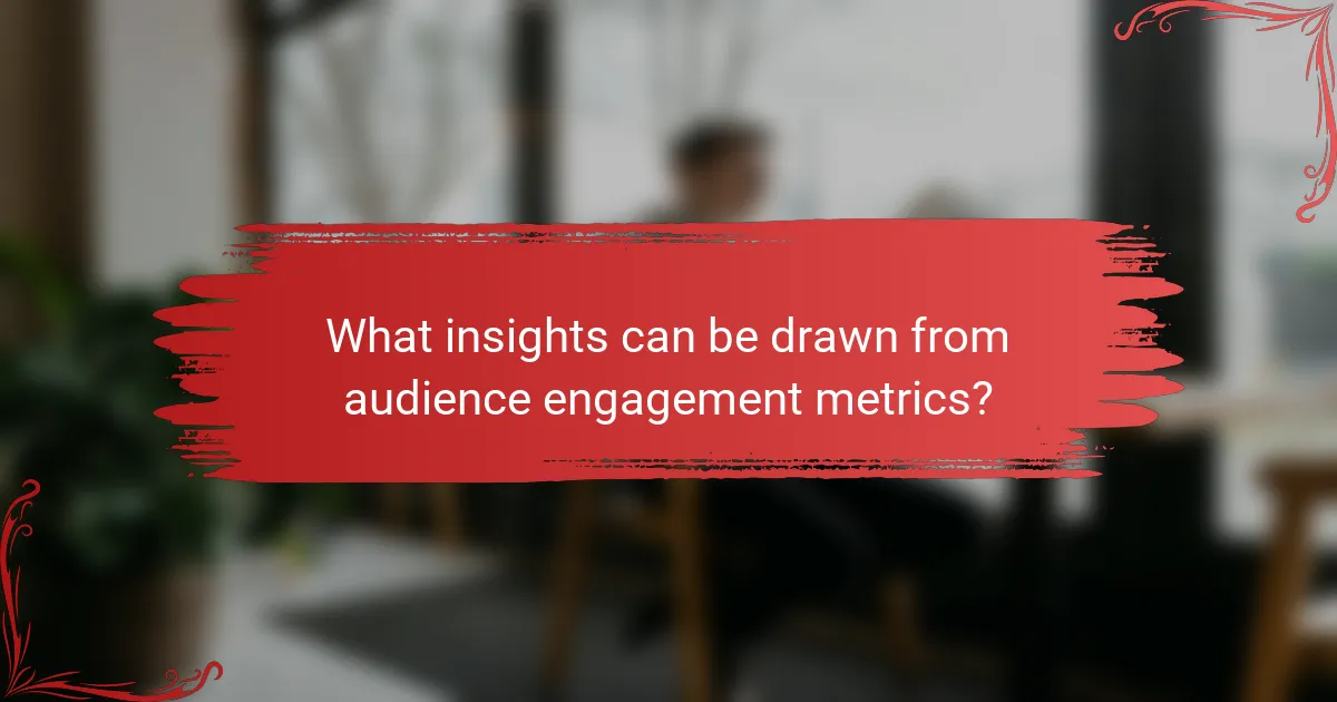 What insights can be drawn from audience engagement metrics?