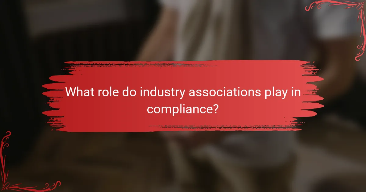 What role do industry associations play in compliance?